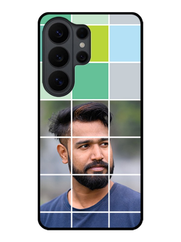 Custom Samsung Galaxy S26 Ultra 5G Custom Glass Phone Case - With White Box Pattern