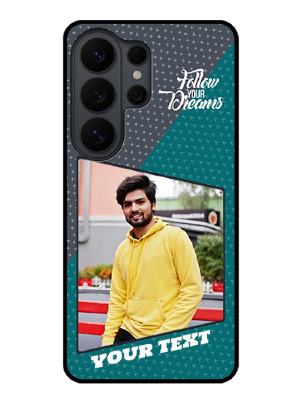 Custom Samsung Galaxy S26 Ultra 5G Custom Glass Phone Case - Background Pattern Design With Quote