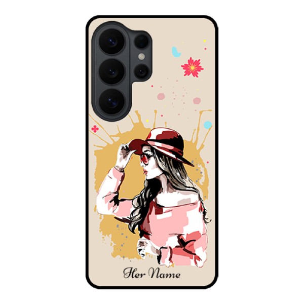 Samsung Galaxy S26 Ultra 5G Custom Glass Phone Case - Women With Pink Hat Design Samsung Galaxy S26 Ultra 5G Custom Glass Phone Case - Women With Pink Hat Design