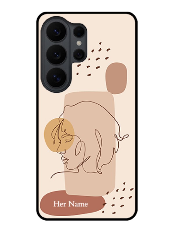 Custom Samsung Galaxy S26 Ultra 5G Custom Glass Phone Case - Calm Woman Line Art Design