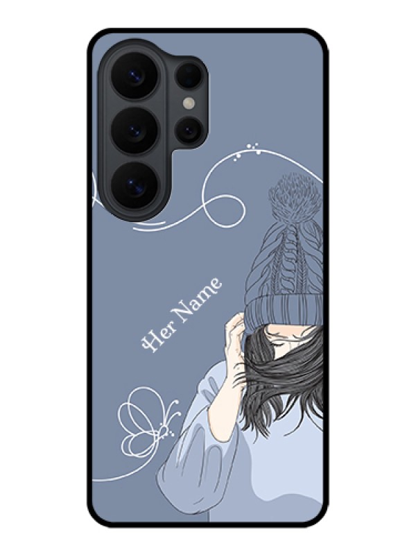 Custom Samsung Galaxy S26 Ultra 5G Custom Glass Phone Case - Girl In Winter Outfit Design
