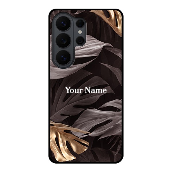 Samsung Galaxy S26 Ultra 5G Custom Glass Phone Case - Wild Leaves Digital Paint Design