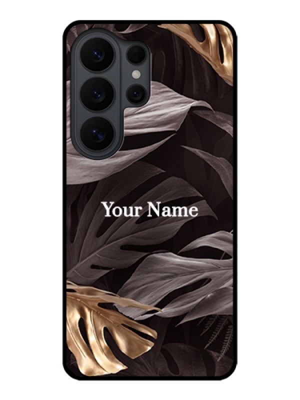 Custom Samsung Galaxy S26 Ultra 5G Custom Glass Phone Case - Wild Leaves Digital Paint Design