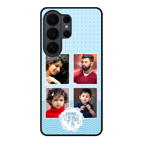 Samsung Galaxy S26 Ultra 5G Custom Glass Phone Case - Cute Love Quote With 4 Pic Upload Design Samsung Galaxy S26 Ultra 5G Custom Glass Phone Case - Cute Love Quote With 4 Pic Upload Design