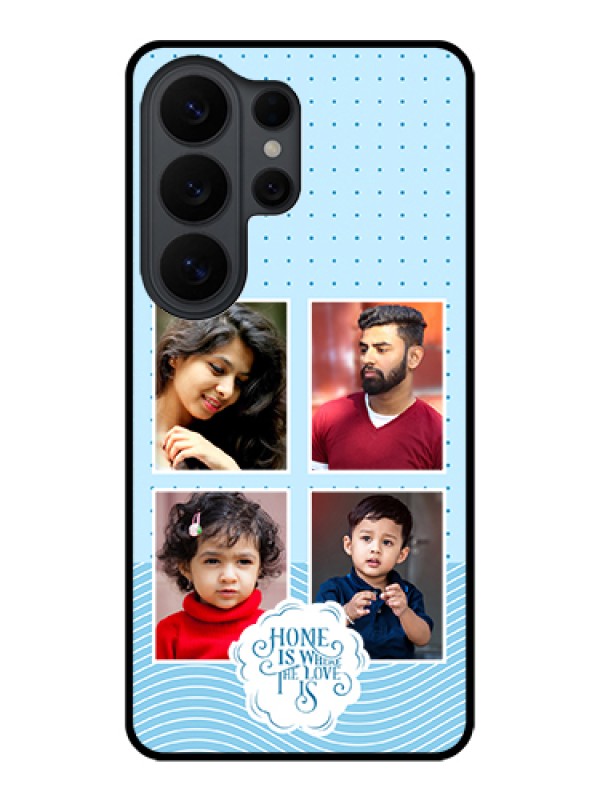 Custom Samsung Galaxy S26 Ultra 5G Custom Glass Phone Case - Cute Love Quote With 4 Pic Upload Design