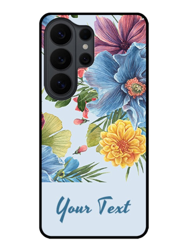 Custom Samsung Galaxy S26 Ultra 5G Custom Glass Phone Case - Stunning Watercolored Flowers Painting Design