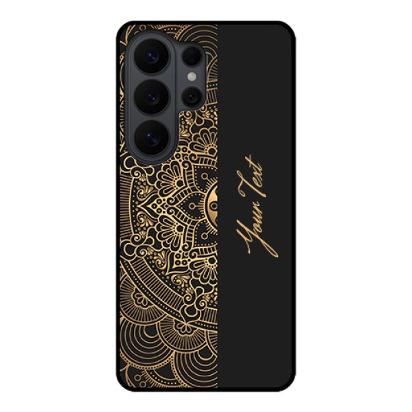 Samsung Galaxy S26 Ultra 5G Custom Glass Phone Case - Mandala Art With Custom Text Design
