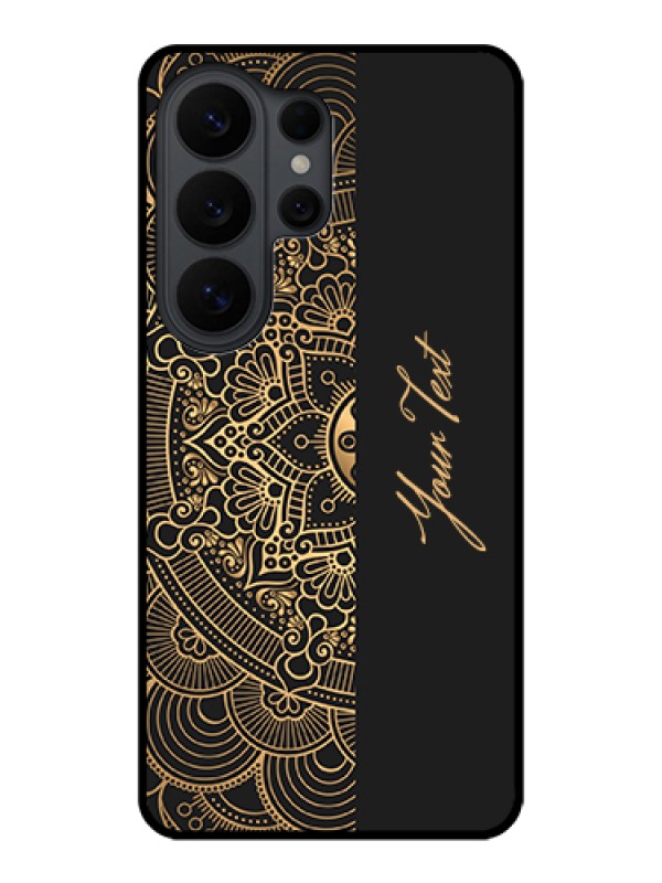 Custom Samsung Galaxy S26 Ultra 5G Custom Glass Phone Case - Mandala Art With Custom Text Design