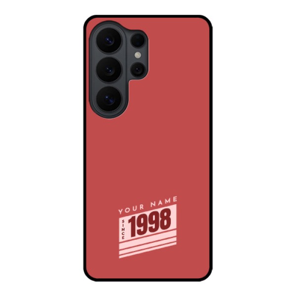 Samsung Galaxy S26 Ultra 5G Custom Glass Phone Case - Red Custom Year Of Birth Design
