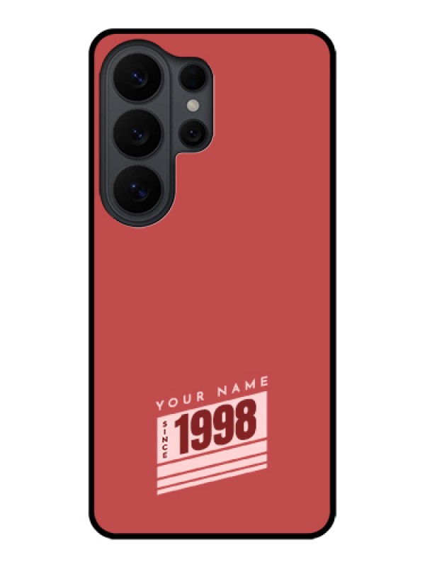 Custom Samsung Galaxy S26 Ultra 5G Custom Glass Phone Case - Red Custom Year Of Birth Design