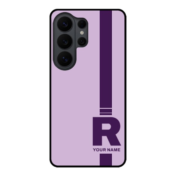 Samsung Galaxy S26 Ultra 5G Custom Glass Phone Case - Simple Dual Tone Stripe With Name Design Samsung Galaxy S26 Ultra 5G Custom Glass Phone Case - Simple Dual Tone Stripe With Name Design