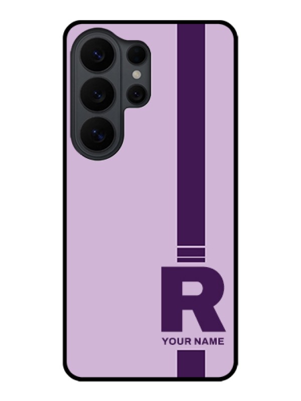 Custom Samsung Galaxy S26 Ultra 5G Custom Glass Phone Case - Simple Dual Tone Stripe With Name Design