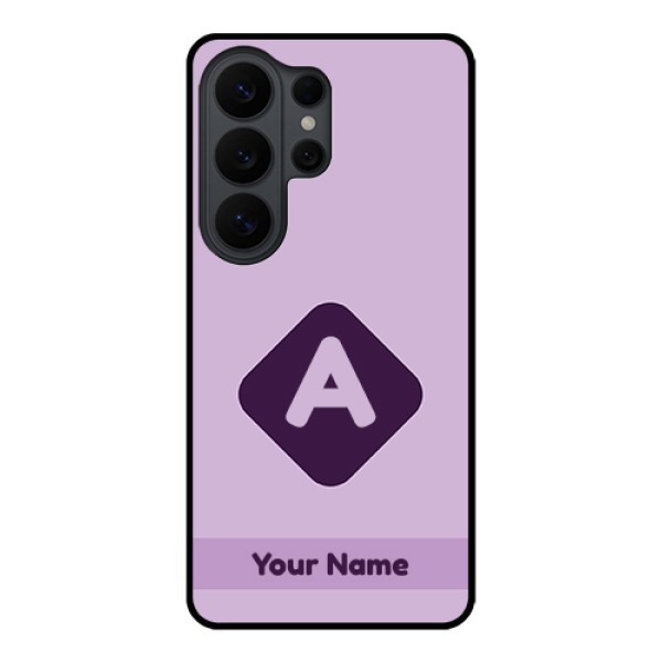 Samsung Galaxy S26 Ultra 5G Custom Glass Phone Case - Custom Letter In Curved Badge Design Samsung Galaxy S26 Ultra 5G Custom Glass Phone Case - Custom Letter In Curved Badge Design