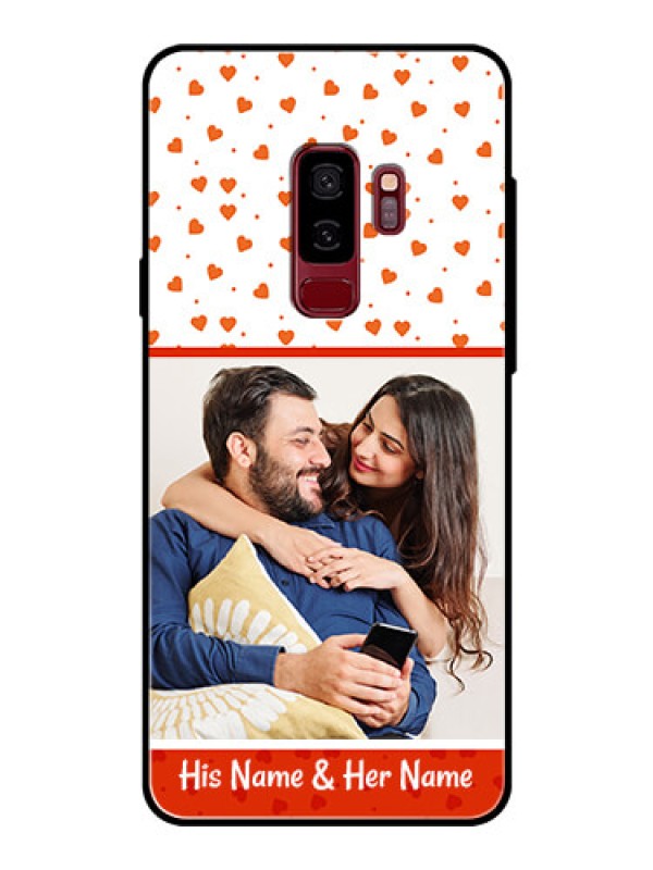 Custom Samsung Galaxy S9 Plus Custom Glass Phone Case  - Orange Love Symbol Design