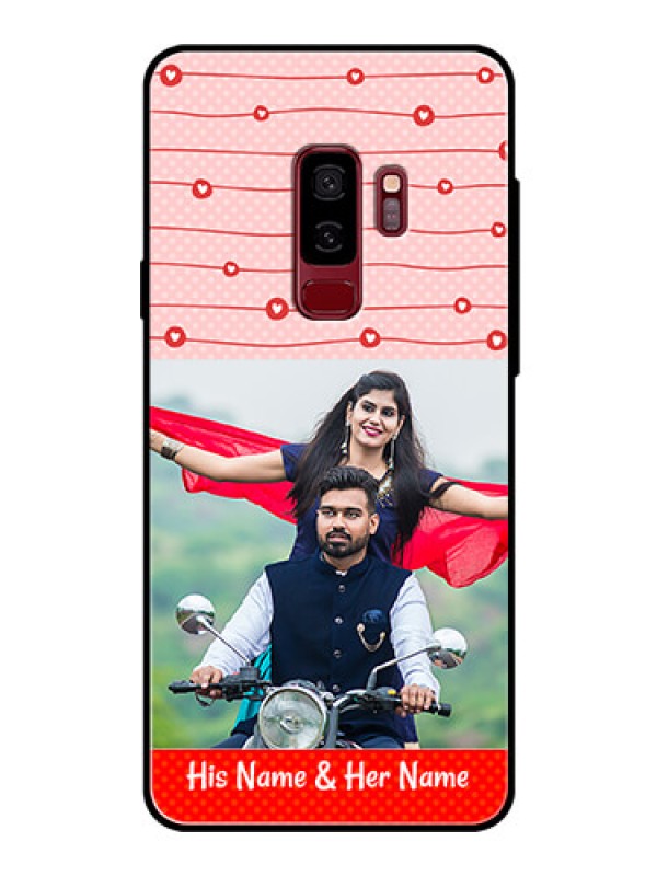 Custom Samsung Galaxy S9 Plus Personalized Glass Phone Case  - Red Pattern Case Design