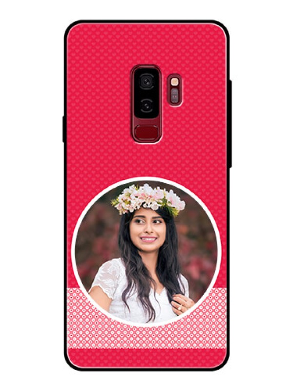 Custom Samsung Galaxy S9 Plus Personalised Glass Phone Case  - Pink Pattern Design