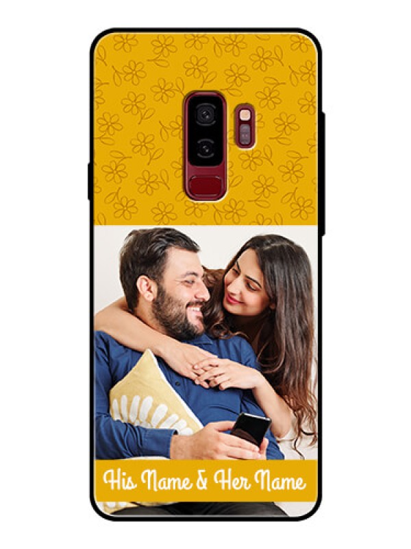 Custom Samsung Galaxy S9 Plus Custom Glass Mobile Case  - Yellow Floral Design