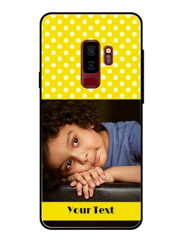 Custom Samsung Galaxy S9 Plus Custom Glass Phone Case  - Bright Yellow Case Design