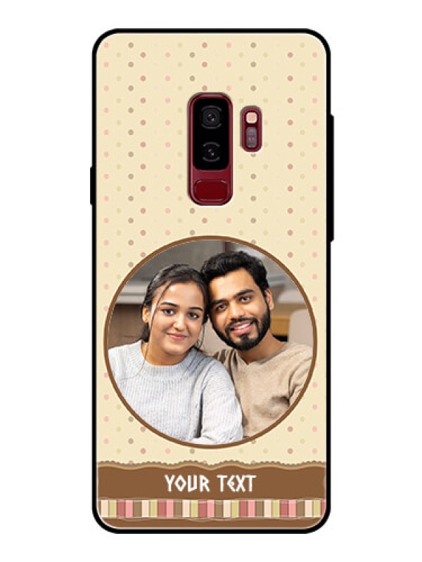 Custom Samsung Galaxy S9 Plus Custom Glass Mobile Case  - Brown Dotted Mobile Case Design