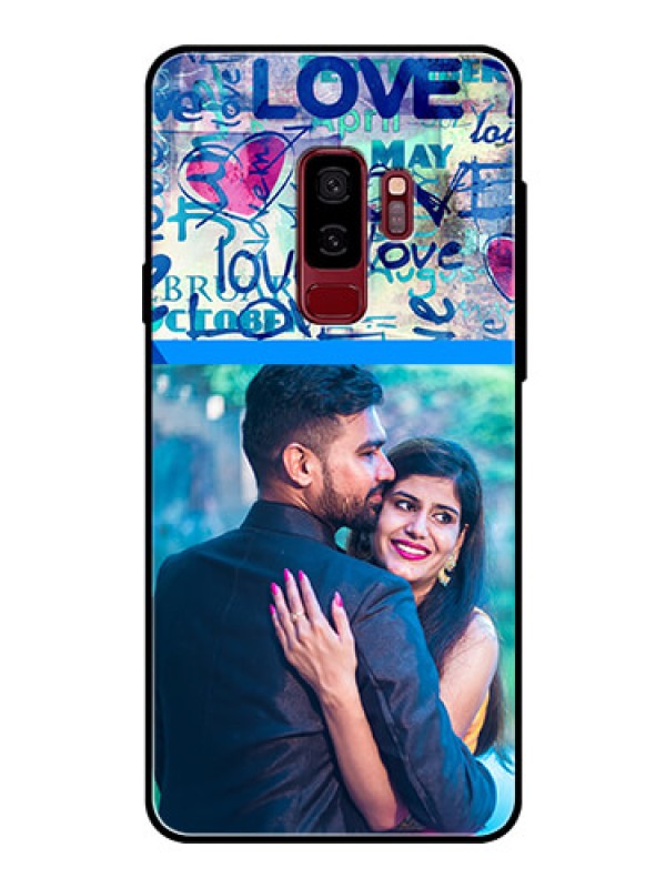 Custom Samsung Galaxy S9 Plus Custom Glass Mobile Case  - Colorful Love Design