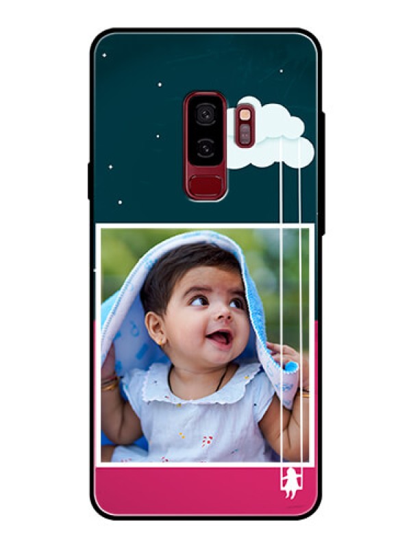 Custom Samsung Galaxy S9 Plus Custom Glass Phone Case  - Cute Girl with Cloud Design