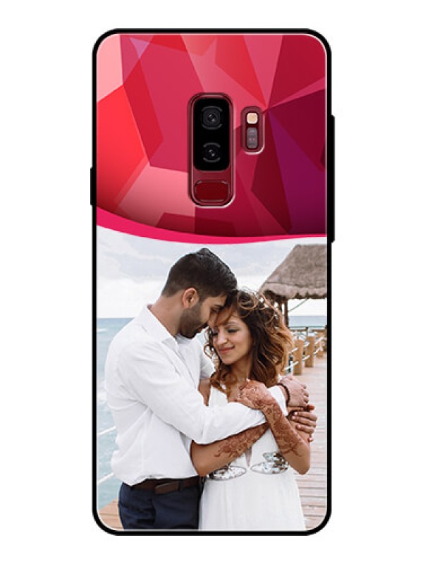 Custom Samsung Galaxy S9 Plus Custom Glass Mobile Case  - Red Abstract Design