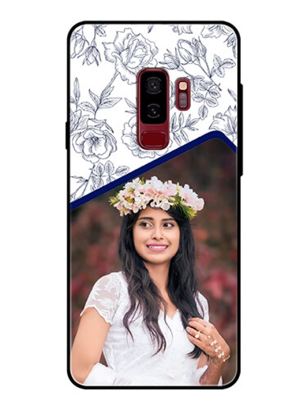 Custom Samsung Galaxy S9 Plus Personalized Glass Phone Case  - Premium Floral Design