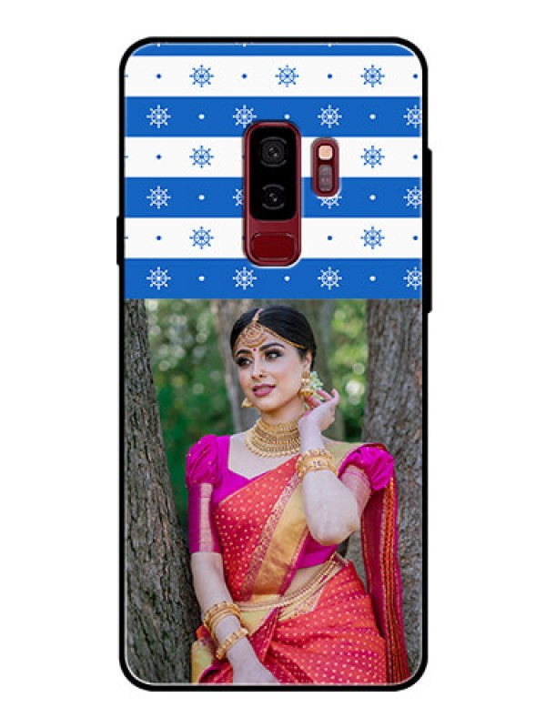 Custom Samsung Galaxy S9 Plus Photo Printing on Glass Case  - Snow Pattern Design