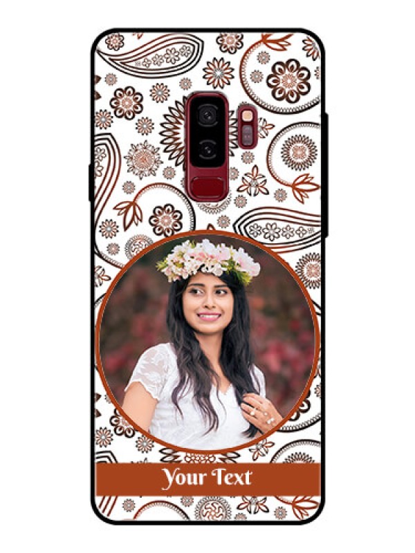 Custom Samsung Galaxy S9 Plus Custom Glass Mobile Case  - Abstract Floral Design 