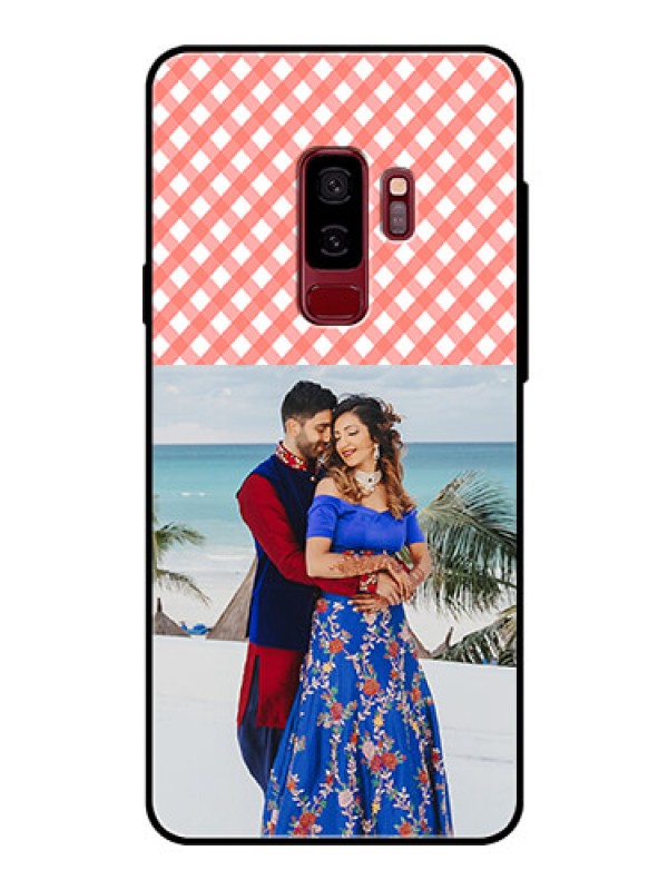 Custom Samsung Galaxy S9 Plus Personalized Glass Phone Case  - Pink Pattern Design