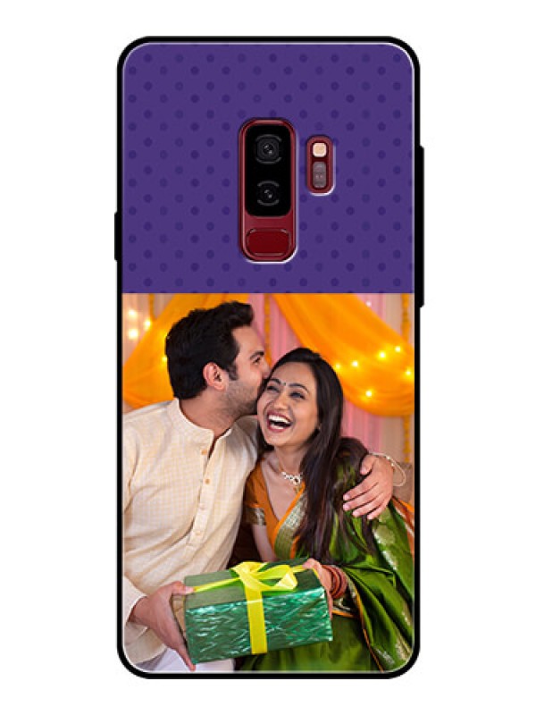Custom Samsung Galaxy S9 Plus Personalized Glass Phone Case  - Violet Pattern Design