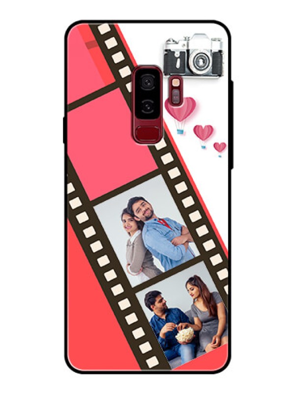Custom Samsung Galaxy S9 Plus Personalized Glass Phone Case  - 3 Image Holder with Film Reel
