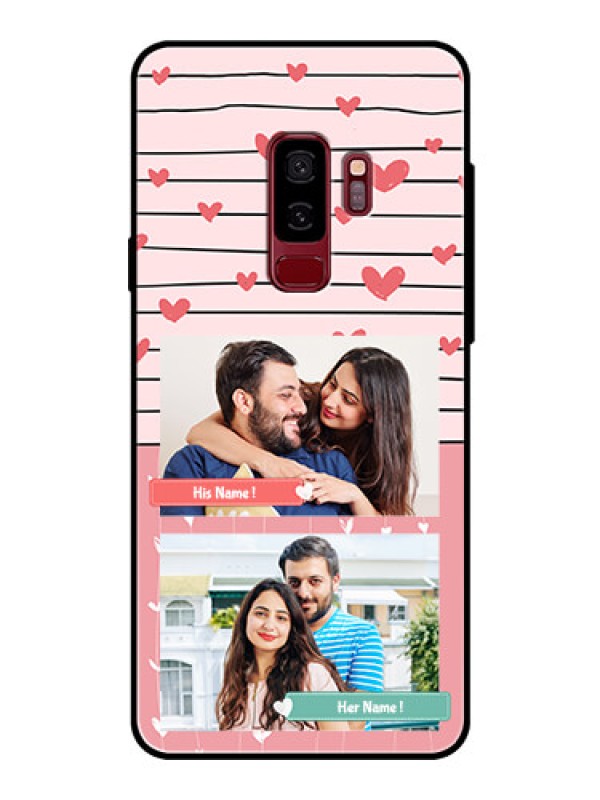 Custom Samsung Galaxy S9 Plus Custom Glass Mobile Case  - Photo with Heart Design