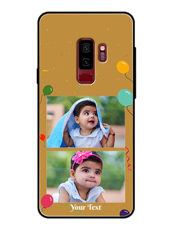 Custom Samsung Galaxy S9 Plus Personalized Glass Phone Case  - Image Holder with Birthday Celebrations Design