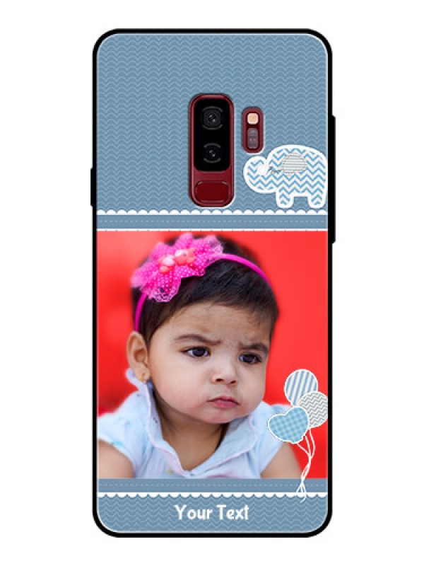 Custom Samsung Galaxy S9 Plus Photo Printing on Glass Case  - with Kids Pattern Design