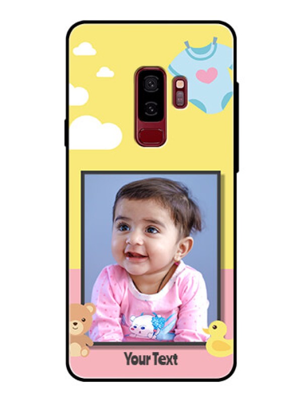 Custom Samsung Galaxy S9 Plus Photo Printing on Glass Case  - Kids 2 Color Design