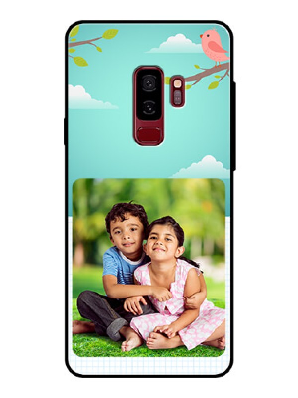 Custom Samsung Galaxy S9 Plus Photo Printing on Glass Case  - Doodle love Design