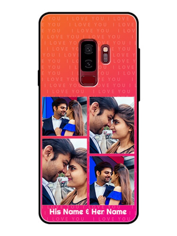 Custom Samsung Galaxy S9 Plus Custom Glass Phone Case  - I Love You Pink Design