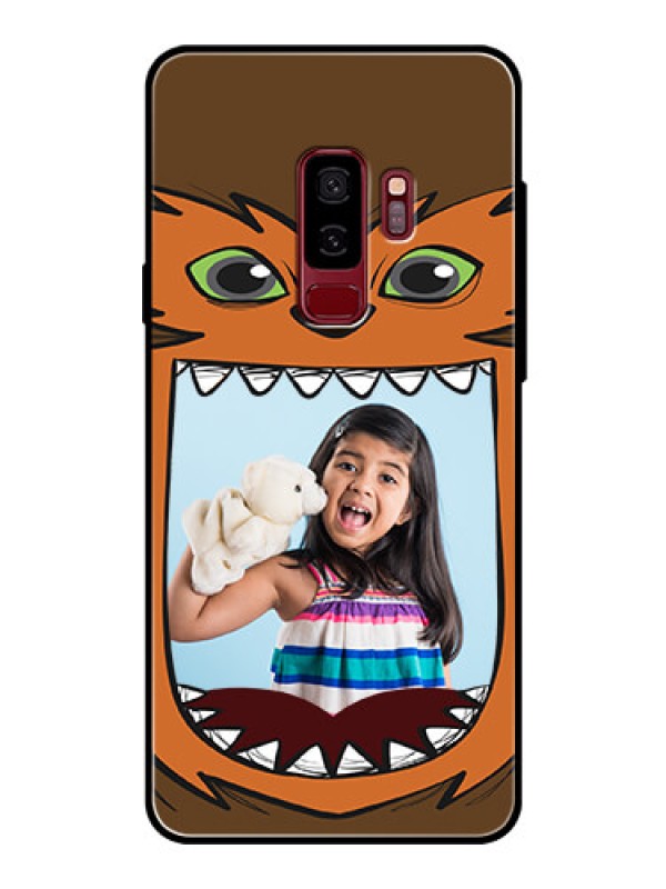 Custom Samsung Galaxy S9 Plus Photo Printing on Glass Case  - Owl Monster Back Case Design