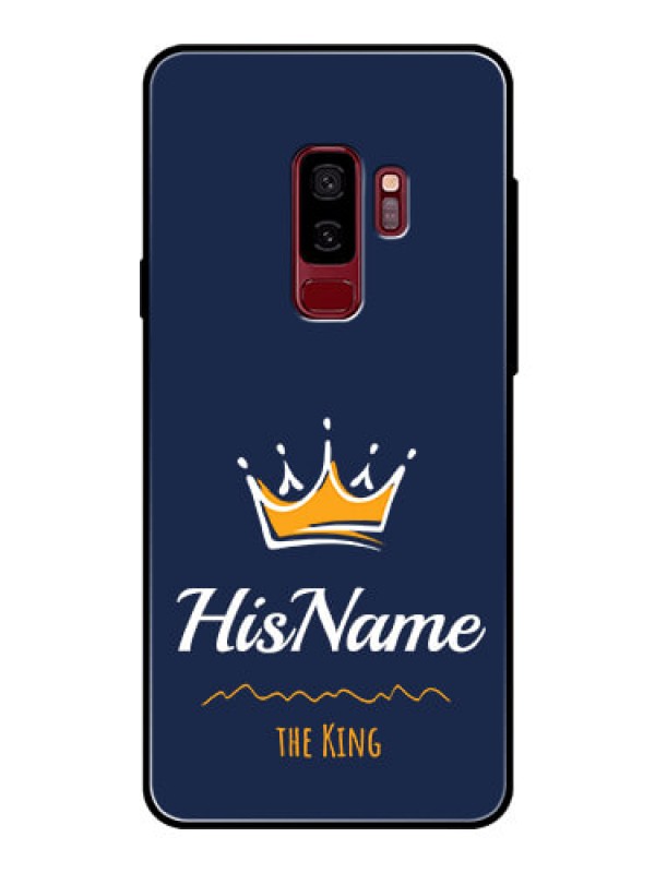 Custom Galaxy S9 Plus Glass Phone Case King with Name