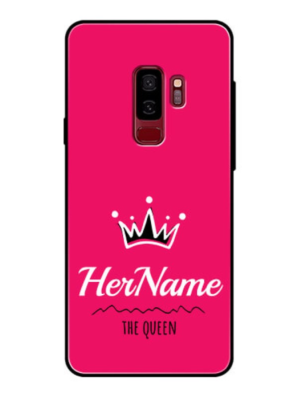 Custom Galaxy S9 Plus Glass Phone Case Queen with Name