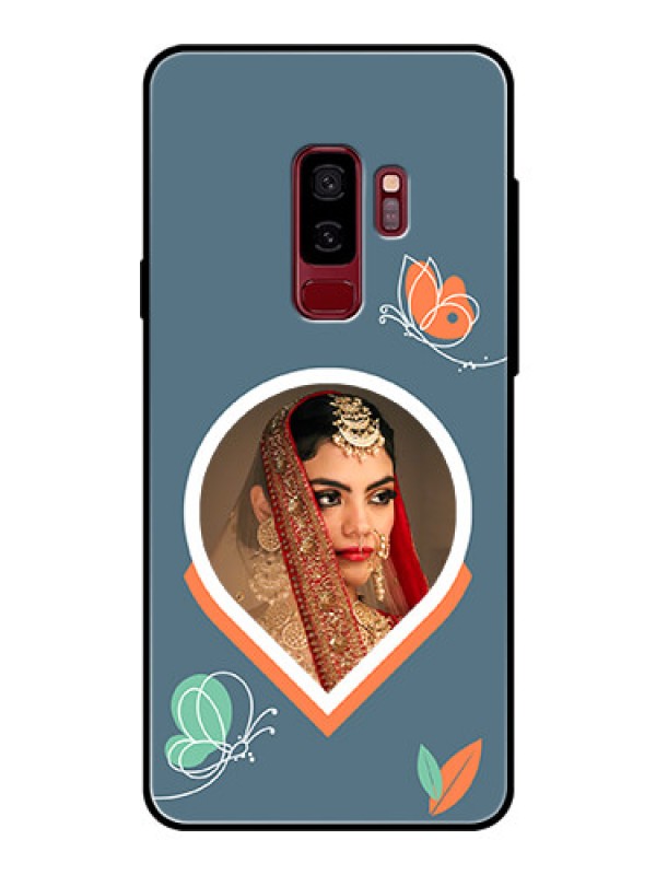Custom Galaxy S9 Plus Custom Glass Mobile Case - Droplet Butterflies Design