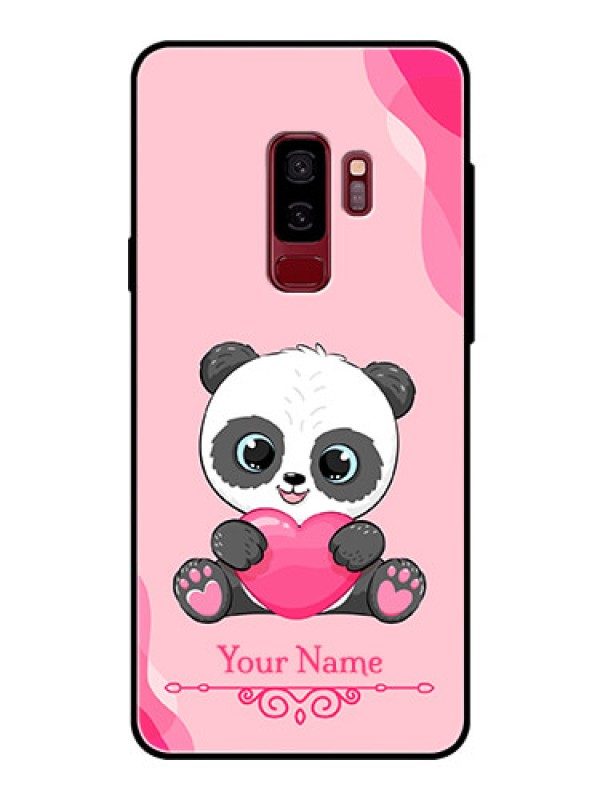 Custom Galaxy S9 Plus Custom Glass Mobile Case - Cute Panda Design