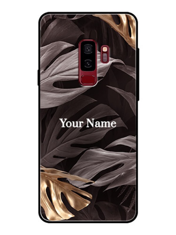 Custom Galaxy S9 Plus Personalised Glass Phone Case - Wild Leaves digital paint Design