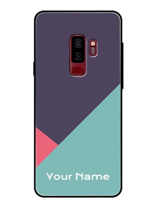 Custom Galaxy S9 Plus Custom Glass Mobile Case - Tri Color abstract Design