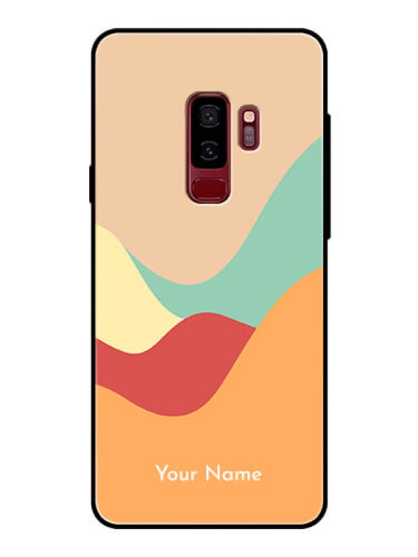 Custom Galaxy S9 Plus Personalized Glass Phone Case - Ocean Waves Multi-colour Design