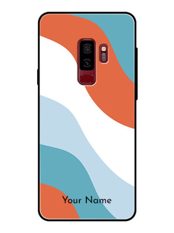 Custom Galaxy S9 Plus Custom Glass Mobile Case - coloured Waves Design