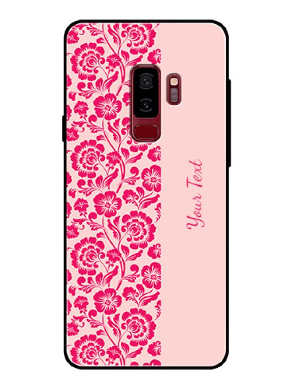 Custom Galaxy S9 Plus Custom Glass Phone Case - Attractive Floral Pattern Design