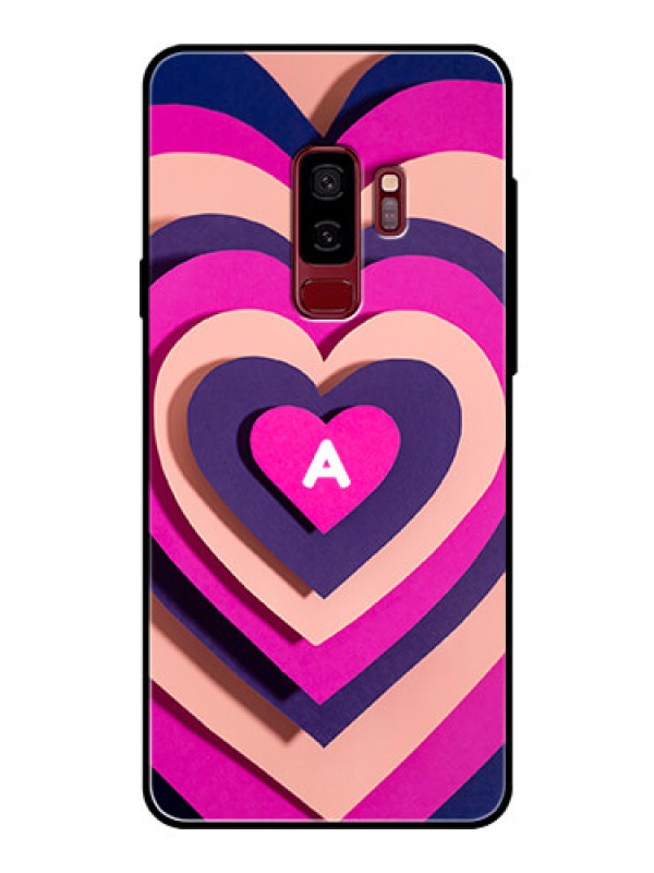Custom Galaxy S9 Plus Custom Glass Mobile Case - Cute Heart Pattern Design