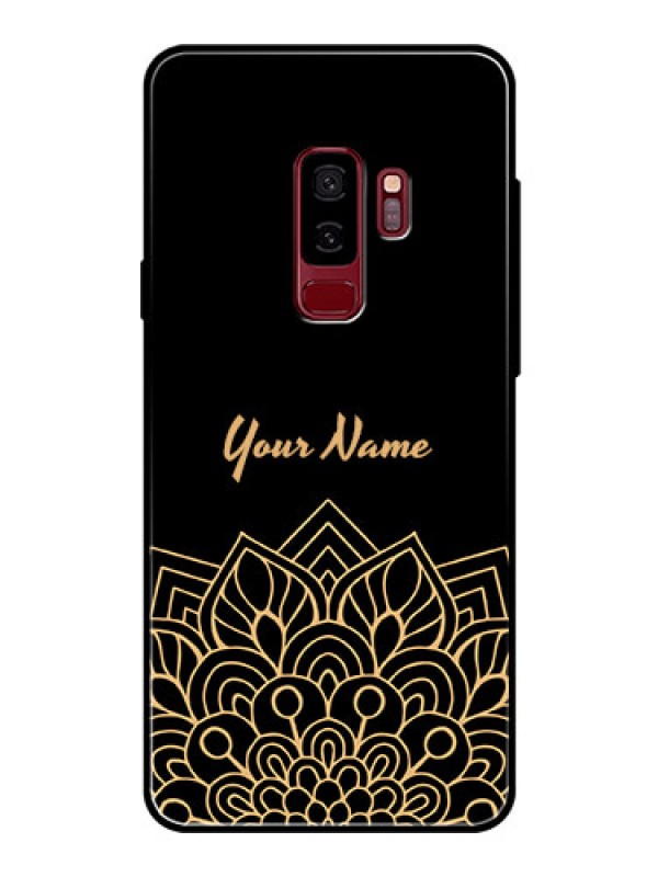 Custom Galaxy S9 Plus Custom Glass Phone Case - Golden mandala Design